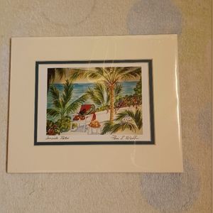 Pam E. Webb "Seaside Patio" Signed Watercolor Print, 1993